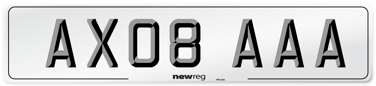 AX08 AAA Number Plate from New Reg